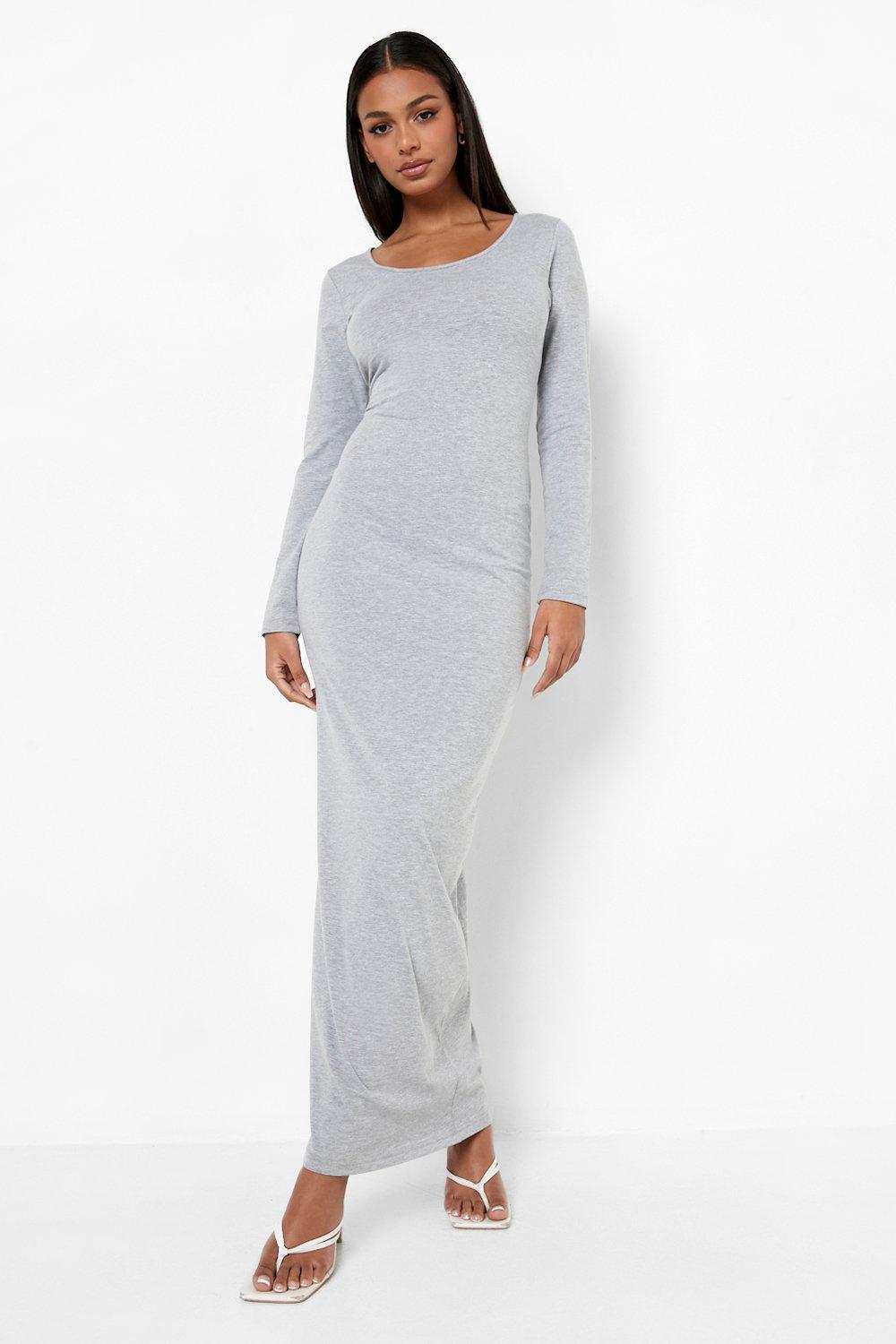 Boohoo grey maxi on sale dress